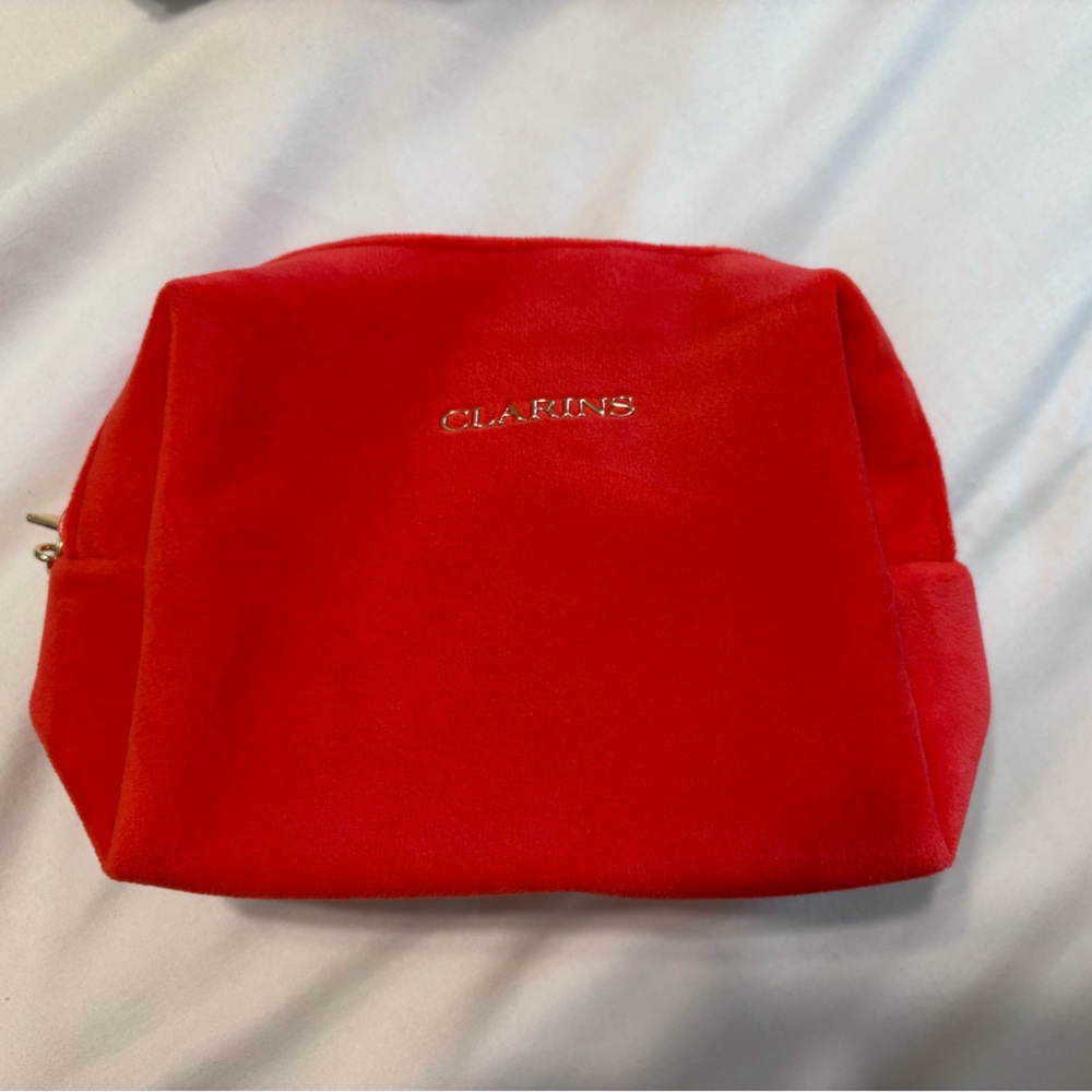 Clarins Red Cosmetic Bag